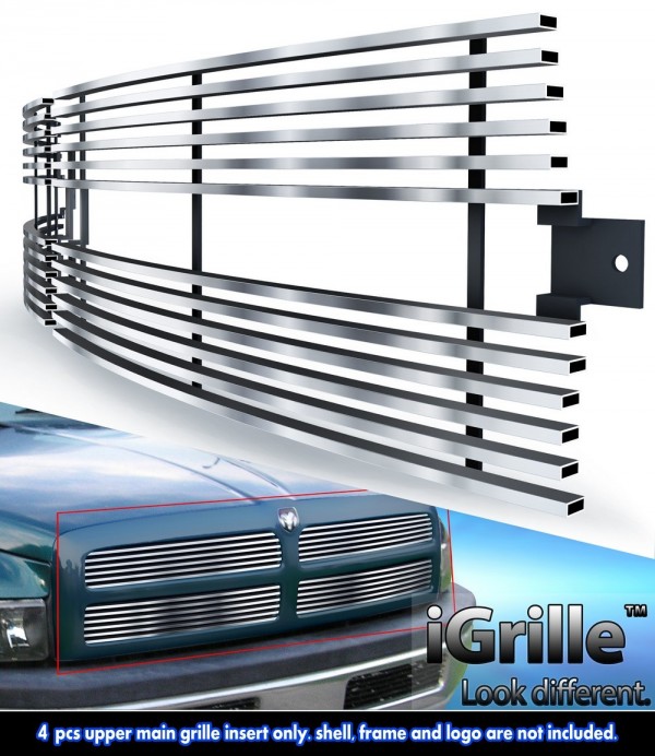 Stainless Billet 1 pc Grille Insert 94-01 Dodge Ram Non Sport - Click Image to Close